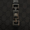GUCCI GG Canvas Jackie Tote Bag Black Silver 002 1074 2123 Auth sw1339-14