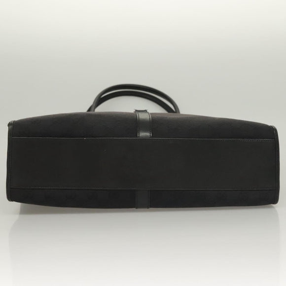 GUCCI GG Canvas Jackie Tote Bag Black Silver 002 1074 2123 Auth sw1339