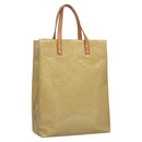 LOUIS VUITTON Monogram Vernis Reade MM Hand Bag Beige M91141 LV Auth sw134-1