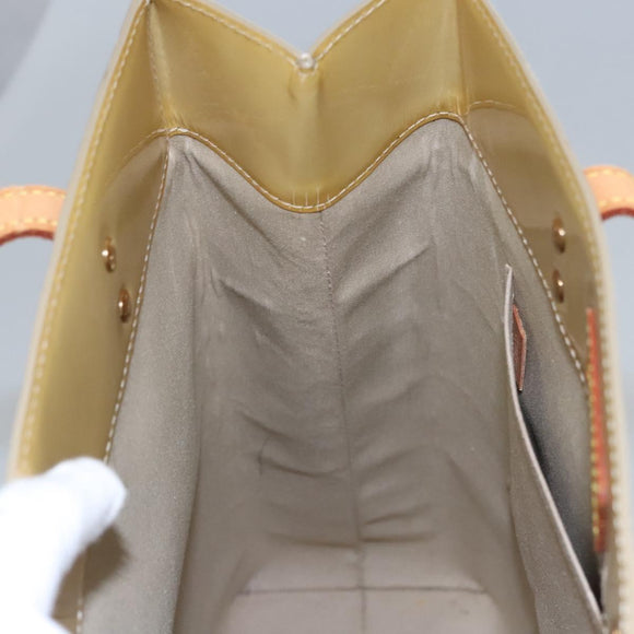 LOUIS VUITTON Monogram Vernis Reade MM Hand Bag Beige M91141 LV Auth sw134