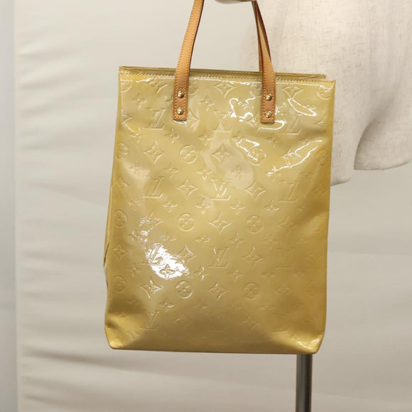 LOUIS VUITTON Monogram Vernis Reade MM Hand Bag Beige M91141 LV Auth sw134