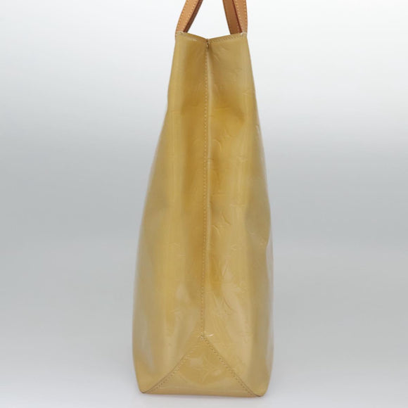 LOUIS VUITTON Monogram Vernis Reade MM Hand Bag Beige M91141 LV Auth sw134