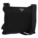 PRADA Shoulder Bag Nylon Black Silver Auth sw1340-1