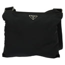 PRADA Shoulder Bag Nylon Black Silver Auth sw1340-13