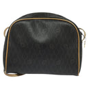 Christian Dior Honeycomb Canvas Shoulder Bag PVC Black Gold Auth sw1341-13