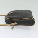 Christian Dior Honeycomb Canvas Shoulder Bag PVC Black Gold Auth sw1341-14
