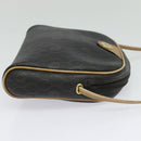 Christian Dior Honeycomb Canvas Shoulder Bag PVC Black Gold Auth sw1341-15