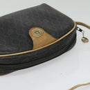 Christian Dior Honeycomb Canvas Shoulder Bag PVC Black Gold Auth sw1341-16
