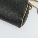 Christian Dior Honeycomb Canvas Shoulder Bag PVC Black Gold Auth sw1341-3