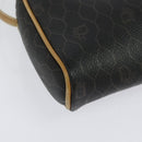Christian Dior Honeycomb Canvas Shoulder Bag PVC Black Gold Auth sw1341-4