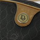 Christian Dior Honeycomb Canvas Shoulder Bag PVC Black Gold Auth sw1341-6