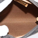 Christian Dior Honeycomb Canvas Shoulder Bag PVC Black Gold Auth sw1341-8