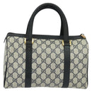 GUCCI GG Supreme Sherry Line Hand Bag PVC Navy Gold Red 40 02 006 Auth sw1342-2