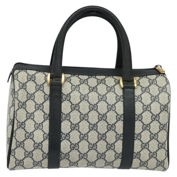 GUCCI GG Supreme Sherry Line Hand Bag PVC Navy Gold Red 40 02 006 Auth sw1342 - 0