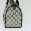 GUCCI GG Supreme Sherry Line Hand Bag PVC Navy Gold Red 40 02 006 Auth sw1342-3