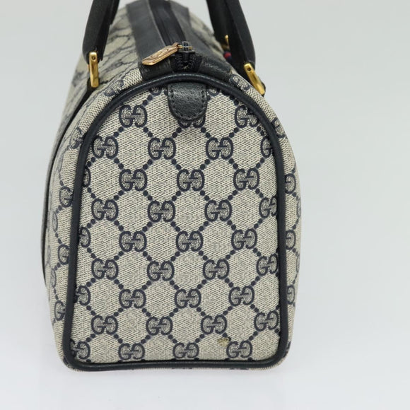 GUCCI GG Supreme Sherry Line Hand Bag PVC Navy Gold Red 40 02 006 Auth sw1342