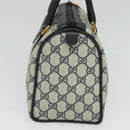 GUCCI GG Supreme Sherry Line Hand Bag PVC Navy Gold Red 40 02 006 Auth sw1342-4