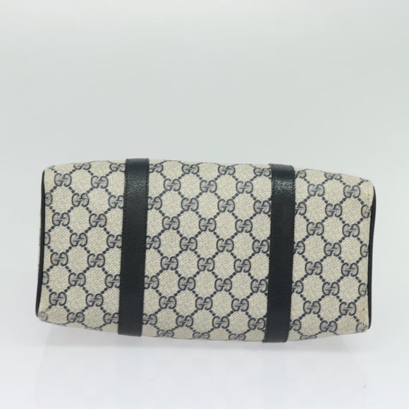 GUCCI GG Supreme Sherry Line Hand Bag PVC Navy Gold Red 40 02 006 Auth sw1342