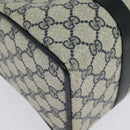 GUCCI GG Supreme Sherry Line Hand Bag PVC Navy Gold Red 40 02 006 Auth sw1342-15