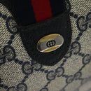 GUCCI GG Supreme Sherry Line Hand Bag PVC Navy Gold Red 40 02 006 Auth sw1342-17