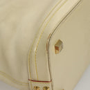 LOUIS VUITTON Suhari Lockit MM Hand Bag Leather White M91874 LV Auth sw1347-9