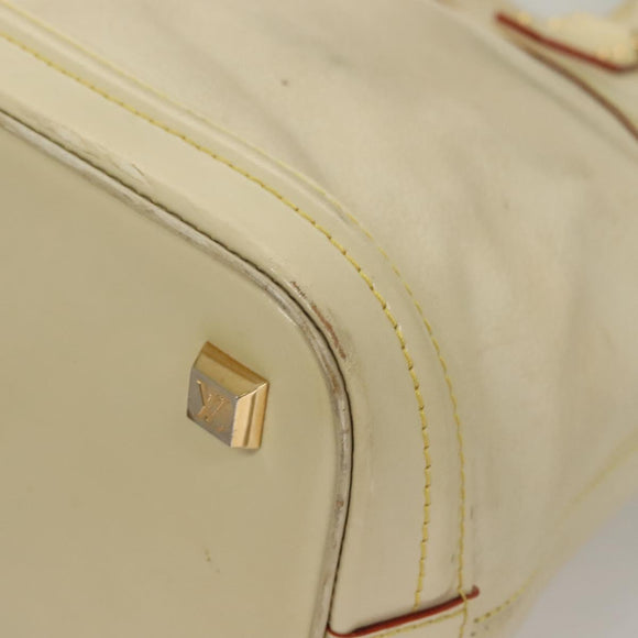 LOUIS VUITTON Suhari Lockit MM Handtasche Leder Weiß M91874 LV Auth sw1347