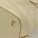 LOUIS VUITTON Suhari Lockit MM Hand Bag Leather White M91874 LV Auth sw1347-14