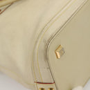 LOUIS VUITTON Suhari Lockit MM Hand Bag Leather White M91874 LV Auth sw1347-15