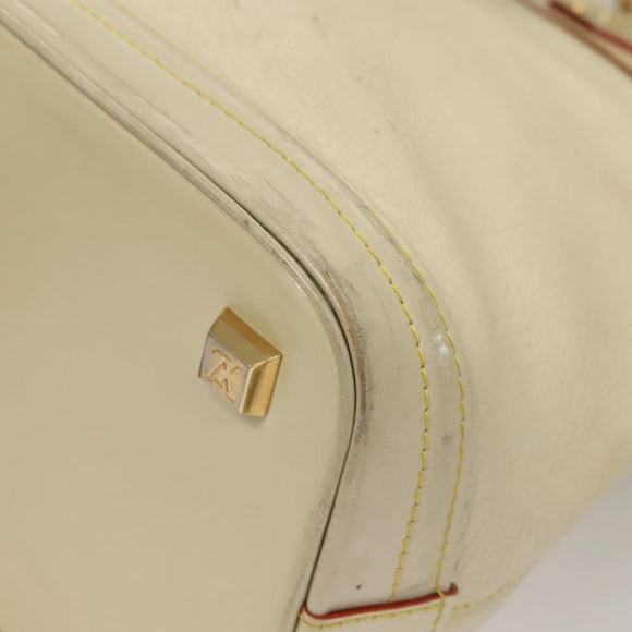LOUIS VUITTON Suhari Lockit MM Handtasche Leder Weiß M91874 LV Auth sw1347