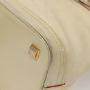 LOUIS VUITTON Suhari Lockit MM Hand Bag Leather White M91874 LV Auth sw1347-16