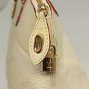LOUIS VUITTON Suhari Lockit MM Hand Bag Leather White M91874 LV Auth sw1347-19