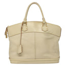 LOUIS VUITTON Suhari Lockit MM Handtasche Leder Weiß M91874 LV Auth sw1347-13