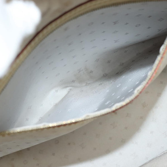 LOUIS VUITTON Suhari Lockit MM Hand Bag Leather White M91874 LV Auth sw1347