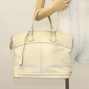 LOUIS VUITTON Suhari Lockit MM Hand Bag Leather White M91874 LV Auth sw1347-25