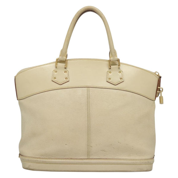 LOUIS VUITTON Suhari Lockit MM Handtasche Leder Weiß M91874 LV Auth sw1347