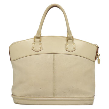 LOUIS VUITTON Suhari Lockit MM Hand Bag Leather White M91874 LV Auth sw1347 - 0