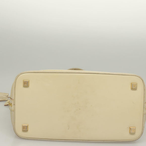 LOUIS VUITTON Suhari Lockit MM Handtasche Leder Weiß M91874 LV Auth sw1347