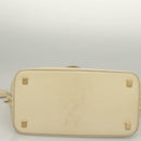 LOUIS VUITTON Suhari Lockit MM Hand Bag Leather White M91874 LV Auth sw1347-5