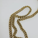 Christian Dior Chain Shoulder Bag Nylon Leather Beige Gold Auth sw1353-8