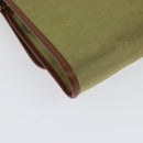 Christian Dior Chain Shoulder Bag Nylon Leather Beige Gold Auth sw1353-15