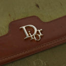 Christian Dior Chain Shoulder Bag Nylon Leather Beige Gold Auth sw1353-17