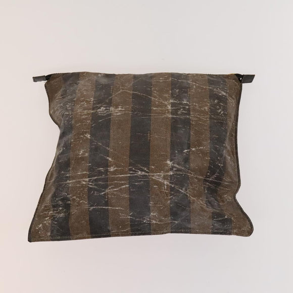 FENDI Pecan Bag Enamel PVC 3Set Brown Black Auth sw1354