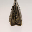 FENDI Pecan Bag Enamel PVC 3 Set Brown Black Auth sw1354-15