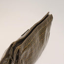 FENDI Pecan Bag Enamel PVC 3Set Brown Black Auth sw1354-16