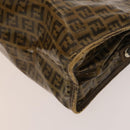 FENDI Pecan Bag Enamel PVC 3Set Brown Black Auth sw1354-18