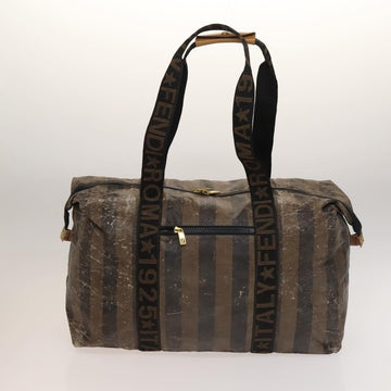 FENDI Pecan Bag Enamel PVC 3Set Brown Black Auth sw1354 - 0