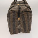 FENDI Pecan Bag Enamel PVC 3 Set Brown Black Auth sw1354-4