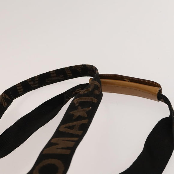 FENDI Pecan Bag Enamel PVC 3Set Brown Black Auth sw1354