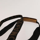FENDI Pecan Bag Enamel PVC 3 Set Brown Black Auth sw1354-6