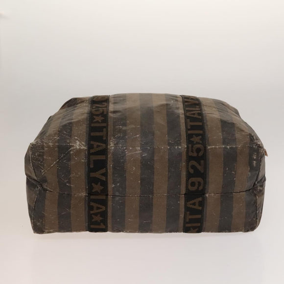 FENDI Pecan Bag Enamel PVC 3Set Brown Black Auth sw1354